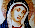 Venecijanski majstor: Bogorodica (Poprsje) XVI v, tempera na dasci, 31 X 38,5 X 1,2 cm